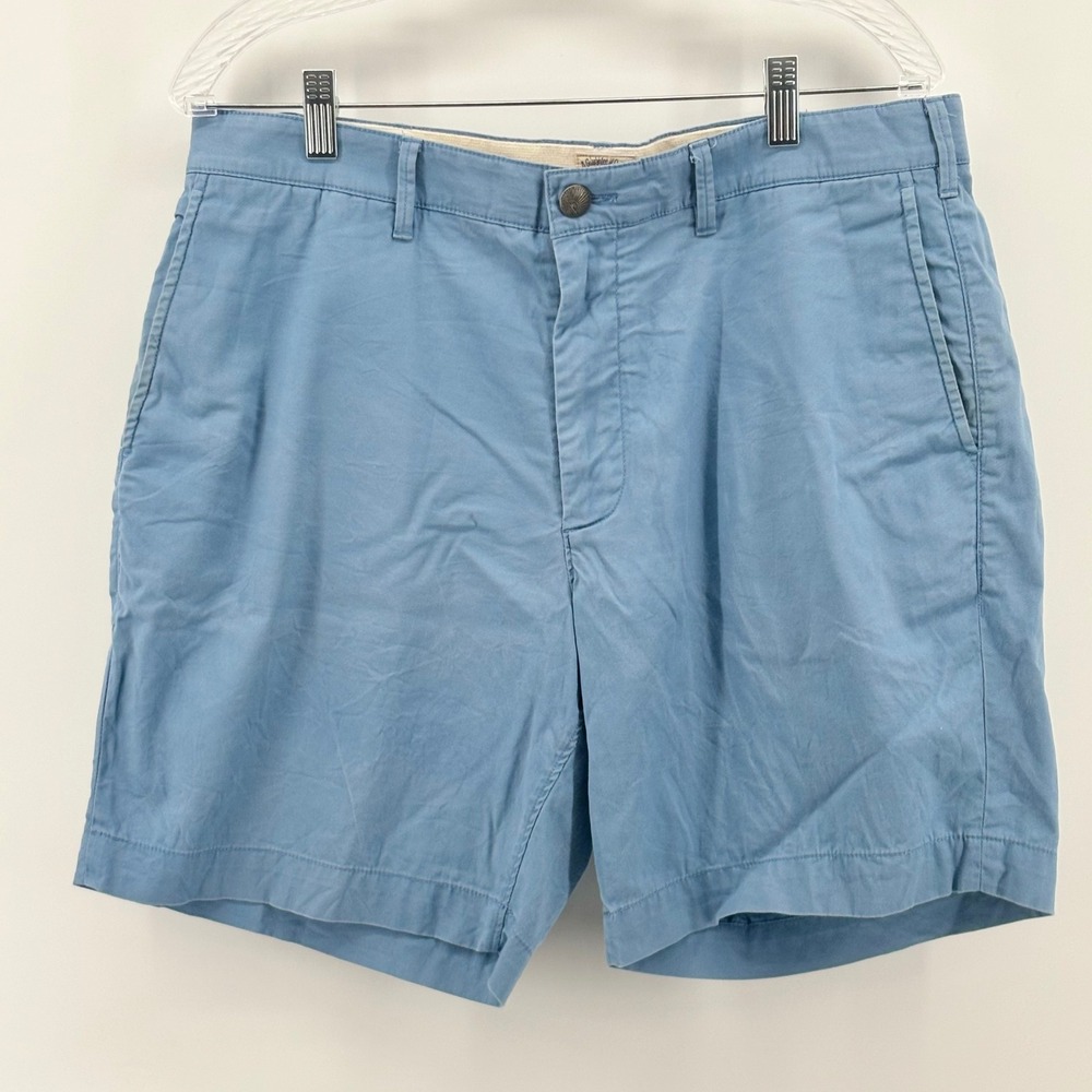 Faherty Brand Mens All‎ Day Shorts Blue Chino Flat Front Cotton Stretch Size 33